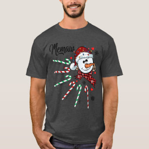 Memaw Snowman Candy Cane Christmas Xmas Funny 712 T-Shirt