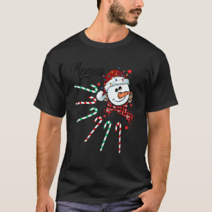 Memaw Snowman Candy Cane Christmas Xmas Funny T-Shirt