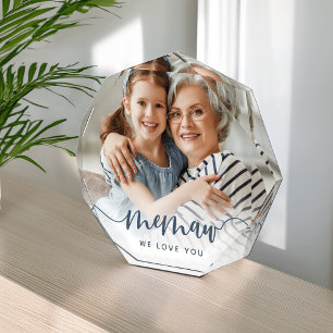 Memaw We Love You   Grandma Script Overlay Photo Block