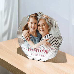 Memaw We Love You   Grandma Script Overlay Photo Block