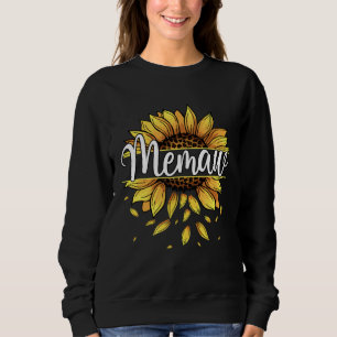 Memaw With Yellow Sunflower Floral Graphic Mothers Sweatshirt