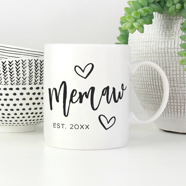 Memaw Year Established Grandma Coffee Mug (Creator Uploaded)