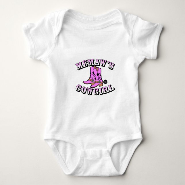 Memaw's Cowgirl Baby Bodysuit (Front)