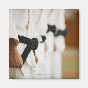 Members of a Judo Dojo Lined Up Magnet