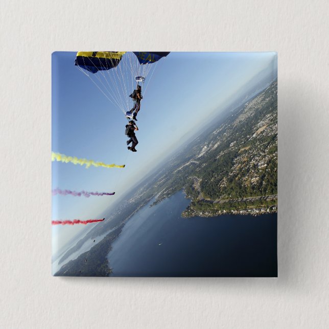 Members of the US Navy Parachute Team 15 Cm Square Badge (Front)