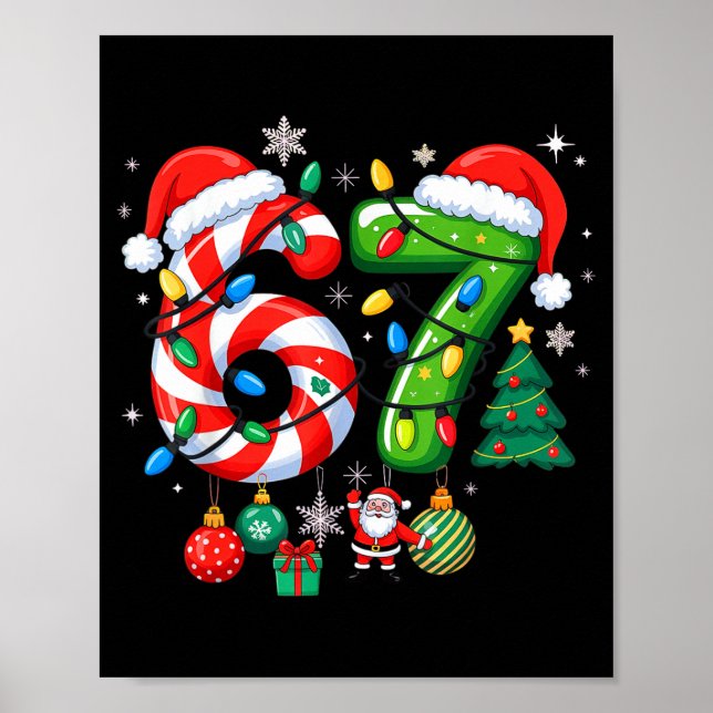 Meme 6 7 Christmas Matching Outfit Six Seven Trend Poster (Front)