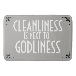 MEME Bath Mat Cleanliness next Godliness Vintage