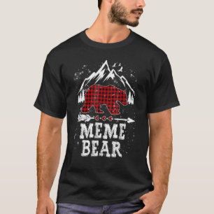 Meme Bear Christmas Pajama Plaid Buffalo Family T-Shirt