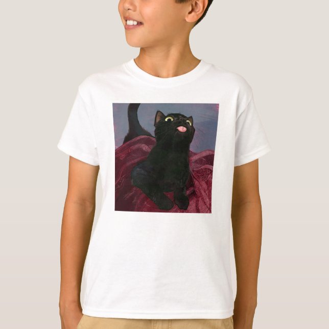 Meme Cat Licking Cute Retro  T-Shirt (Front)