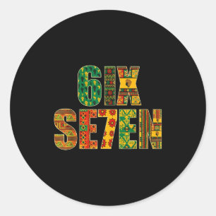 Meme Funny 6 7 Six Seven Black History Month Men W Classic Round Sticker