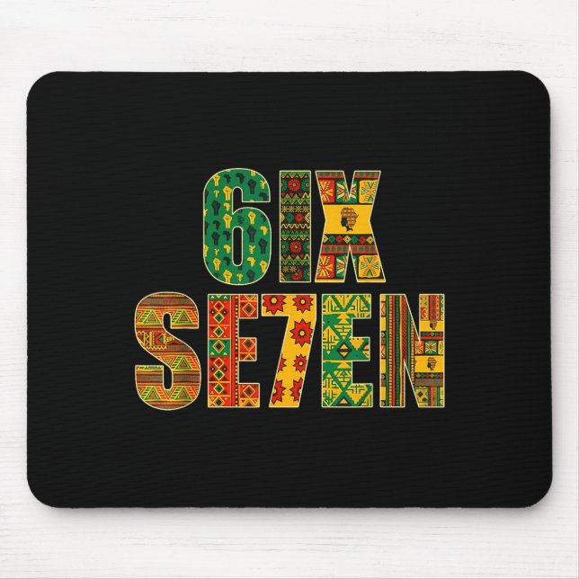 Meme Funny 6 7 Six Seven Black History Month Men W Mouse Pad (Front)