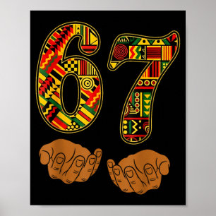 Meme Funny 6 7 Six Seven Black History Month Men W Poster