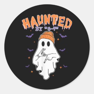Meme Halloween Haunted  Classic Round Sticker