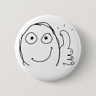Meme happy thumbs up 6 cm round badge