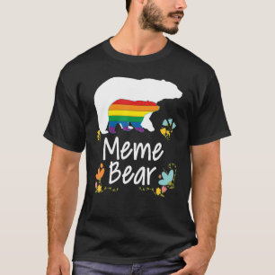 Meme Lgbt Bear Gay Lesbian Pride Rainbow Floral Tr T-Shirt