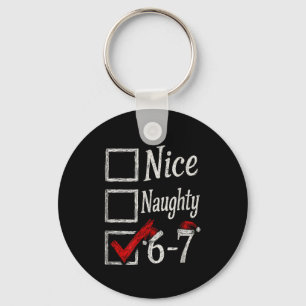 Meme Nice Naughty Christmas Funny Gift Men, Women  Key Ring