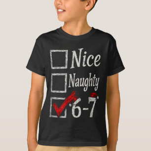 Meme Nice Naughty Christmas Funny Gift Men, Women T-Shirt