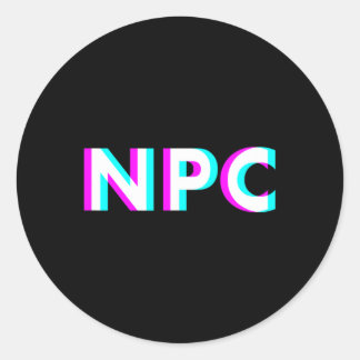 Meme - Non Player Character 2  Classic Round Sticker