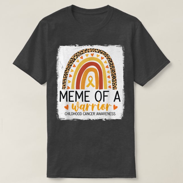Meme Of A Warrior Childhood Cancer Leopard Print R T-Shirt (Design Front)