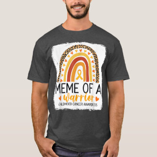 Meme Of A Warrior Childhood Cancer Leopard Print R T-Shirt