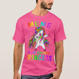 Meme of the Birthday Princess Girl Dabbing Unicorn T-Shirt
