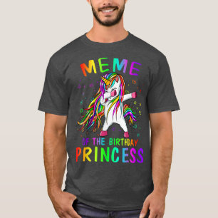 Meme of the Birthday Princess Girl Dabbing Unicorn T-Shirt