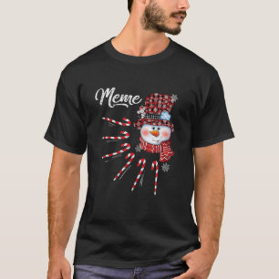 Meme Snowman Candy Cane Christmas Red Plaid Hat T-Shirt
