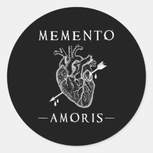 Memento Amoris. Bleeding Heart &amp; Arrow Gothic  Classic Round Sticker