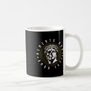 Memento Mori Amor Fati Skull Stoicism Quote Coffee Mug