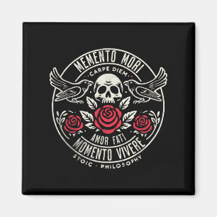 Memento Mori, Amor Fati, Stoic Quote Philosophy Magnet