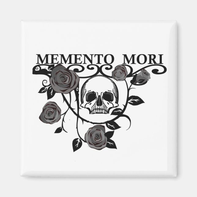 Memento mori black roses magnet (Front)