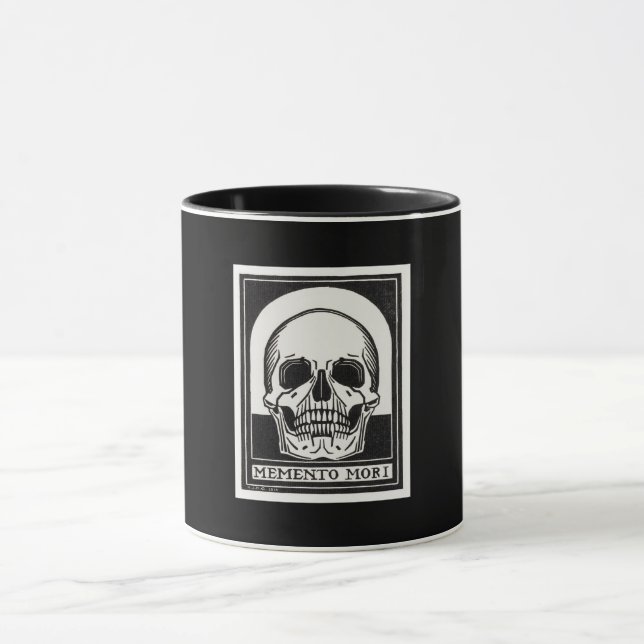 Memento mori Black Skeleton by Julie de Graag Mug (Center)