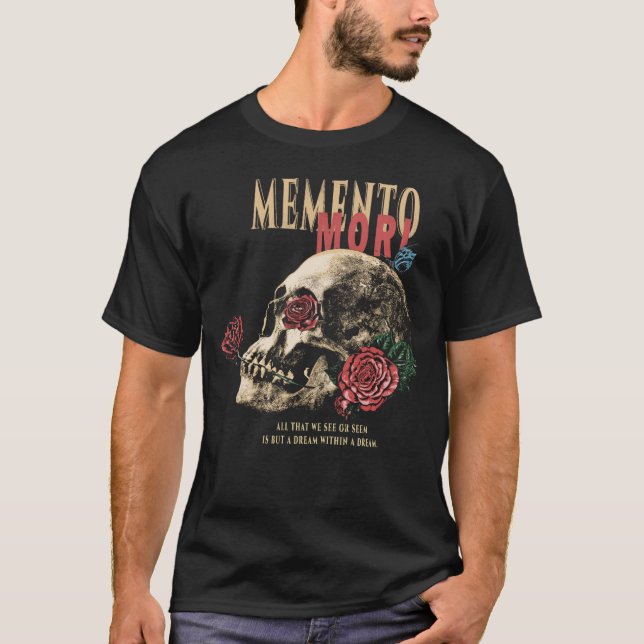 Memento Mori - Brutalist Streetwear Design T-Shirt (Front)