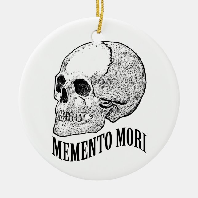 Memento mori ceramic tree decoration (Front)