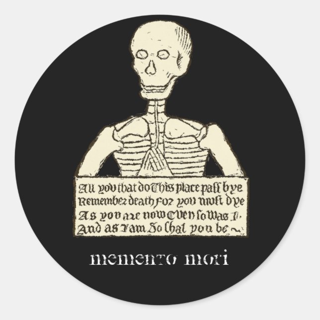 Memento Mori Classic Round Sticker (Front)