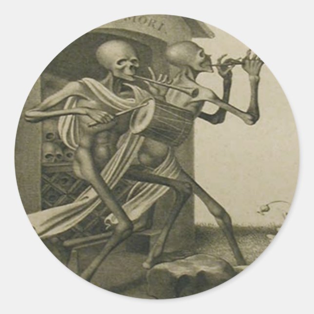 Memento Mori Classic Round Sticker (Front)