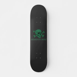 Memento Mori Forest Green Skull and Crossbones Skateboard