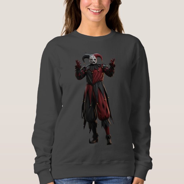 Memento Mori Haunted Jester Sweatshirt (Front)