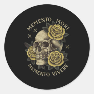 Memento Mori Memento Vivere _ Philosophy &amp; Lat Classic Round Sticker