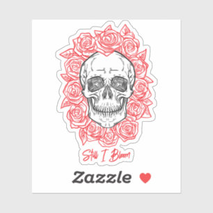Memento Mori! Skull and Roses, Hand Drawn