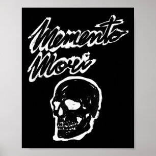 Memento Mori Skull Grunge Philosophy Quote  Poster