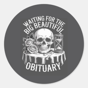 Memento Mori Skull Hourgl Dark Humor Gothic Classic Round Sticker