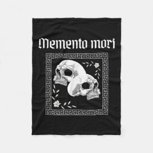 Memento Mori Skull Stoic Philosophy Men Women Lati Fleece Blanket