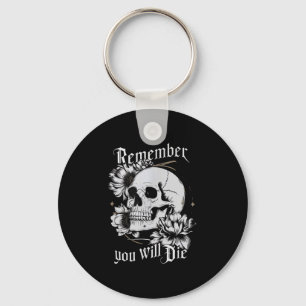 Memento Mori Skull Stoic Philosophy Men Women Lati Key Ring
