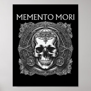 Memento Mori Skull Stoic Philosophy Men Women Lati Poster