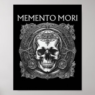 Memento Mori Skull Stoic Philosophy Men Women Lati Poster