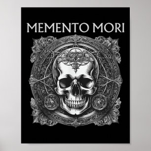 Memento Mori Skull Stoic Philosophy Men Women Lati Poster