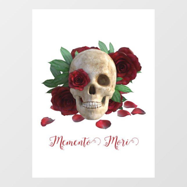 Memento Mori. Skull with red roses (Sheet)