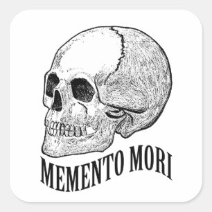 Memento mori square sticker