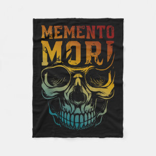 Memento Mori Stoicism Skull Quote Stoic Philosophy Fleece Blanket
